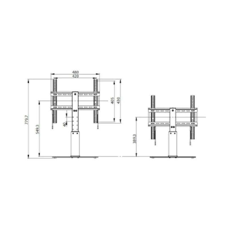 Universal TV table stand for screen sizes up to 55 inch / 140cm Digiland Outlet Store
