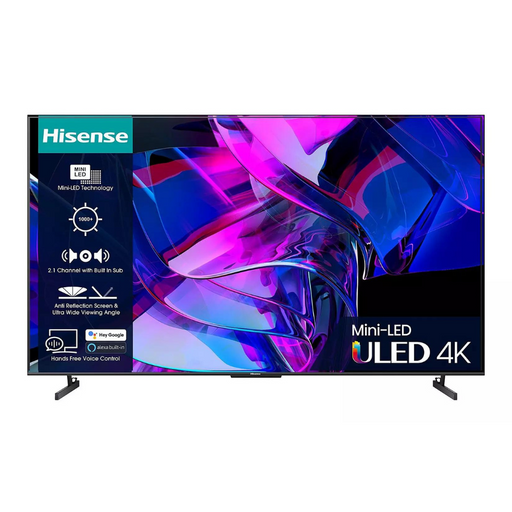 Hisense 75U7KQTUK, 75-inch, 4K Ultra HD HDR, Mini-LED, Smart TV Hisense