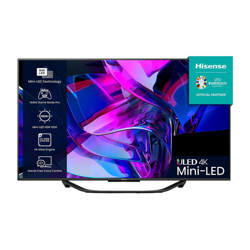 C Grade - Hisense 65U7KQTUK, 65 inch, 4K Ultra HD HDR, Mini-LED, Smart TV Hisense