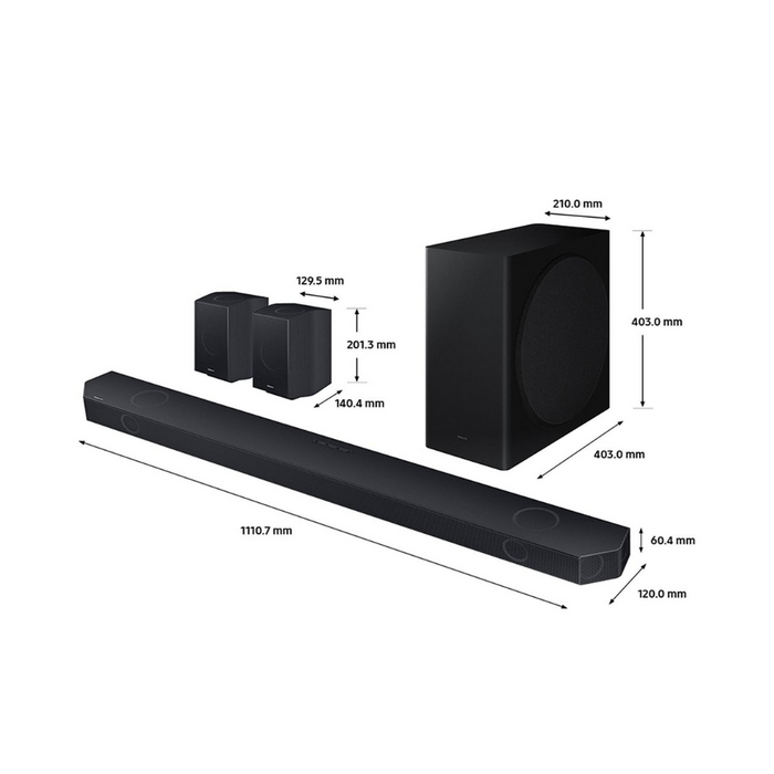Samsung HW-Q935C 9.1.4ch Wireless Dolby Atmos Soundbar with Rear Speakers, Subwoofer and Q-Symphony Digiland Outlet Store