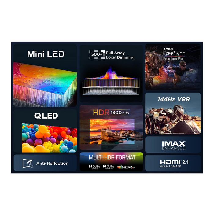 TCL 65 Inch 65C805K Mini-LED 4K Ultra HD HDR Smart TV TCL