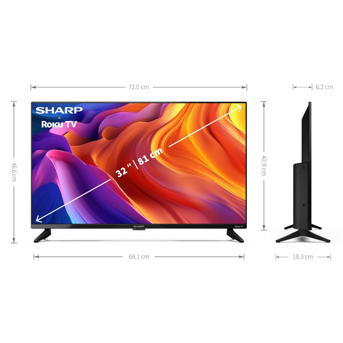 Sharp 32FD2K, 32-inch, HD-Ready, Roku Smart TV SHARP