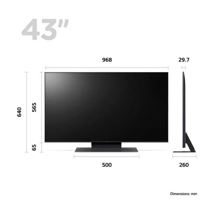 LG 43 Inch 43UR91006LA Smart 4K UHD HDR LED Freeview TV Digiland Outlet Store
