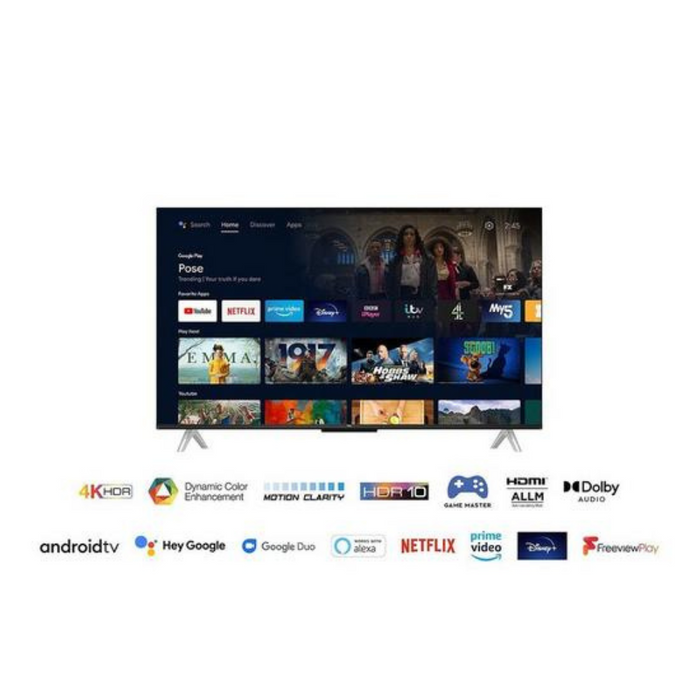 TCL 55P638K, 55-inch, 4K UHD HDR, Frameless Android TV TCL