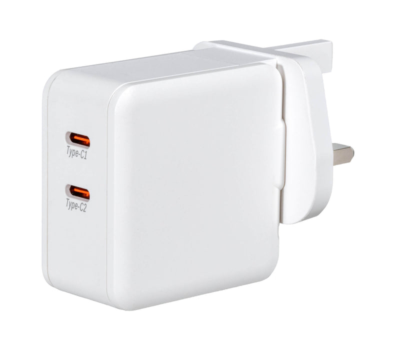 VIVANCO 63216 Super Fast Type-C Dual Charger 45w