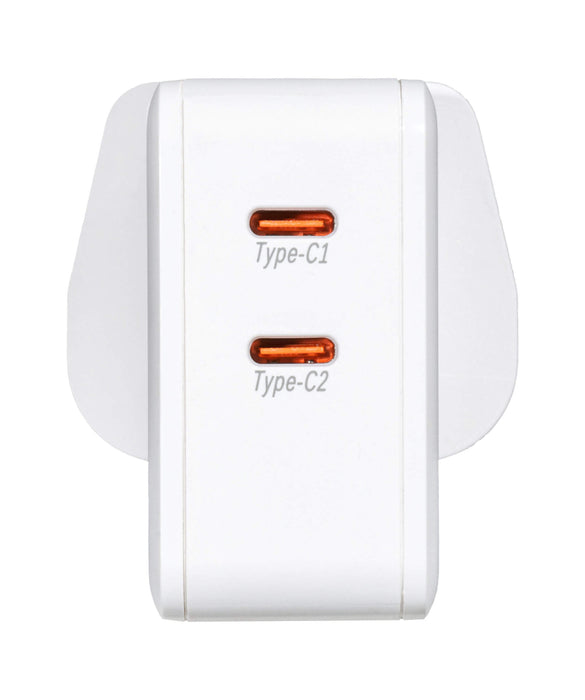 VIVANCO 63216 Super Fast Type-C Dual Charger 45w