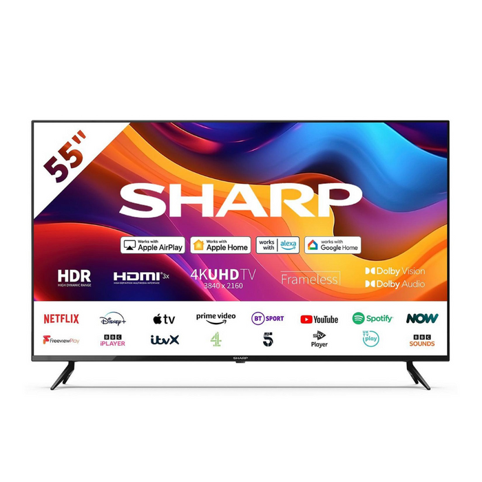 Sharp 55FJ2K, 55 inch, 4K UHD, Roku Smart TV SHARP