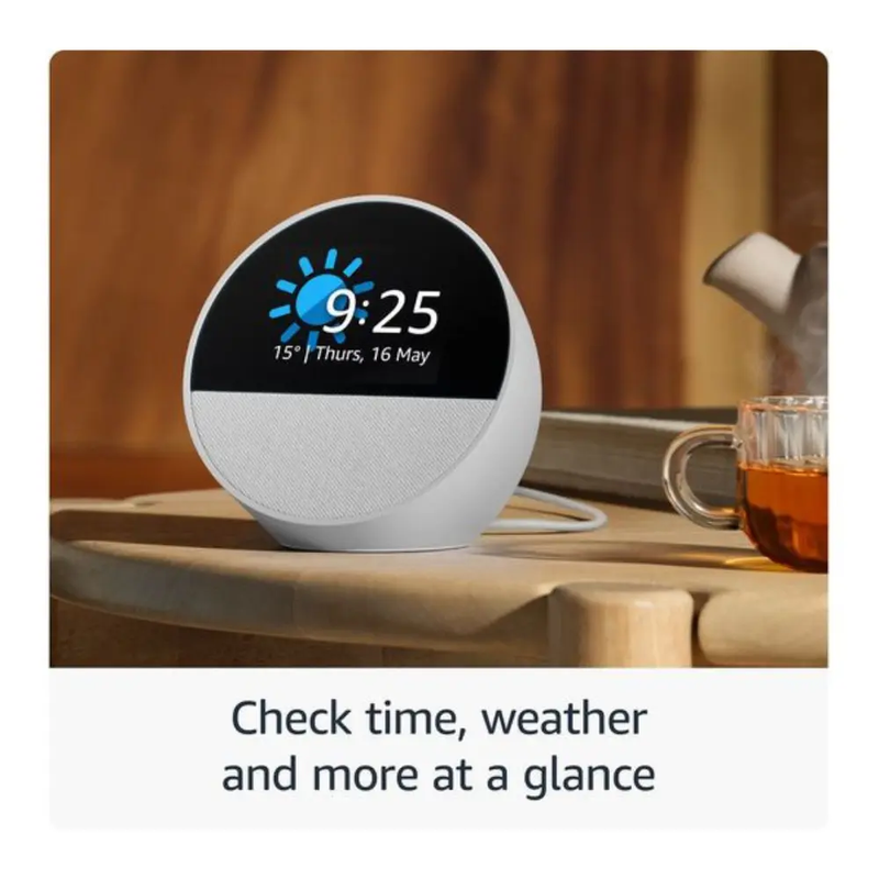AMAZON Echo Spot Smart Alarm Clock with Alexa - Black