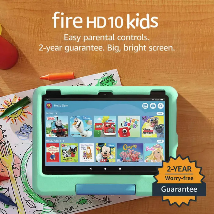 AMAZON FIRE HD 10 KIDS 3+ 32GB GREEN CASE