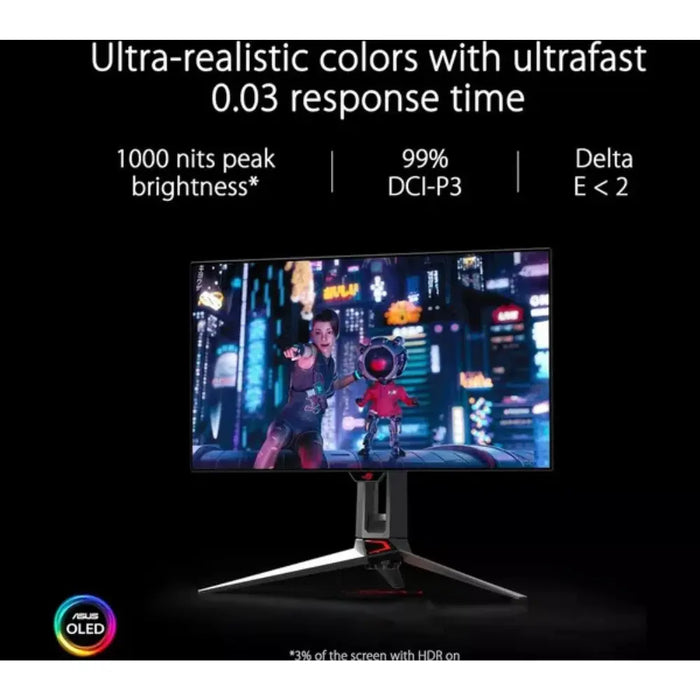 ASUS ROG Swift PG27AQDM Quad HD 26.5" OLED Gaming Monitor Digiland Outlet Store