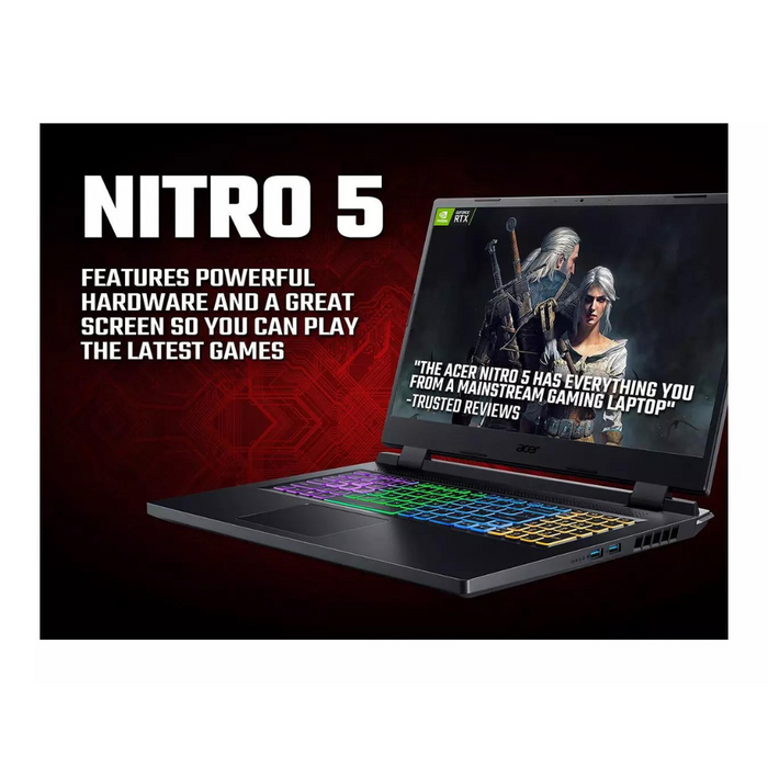 Acer Nitro 5 Laptop - 17.3in FHD 144Hz, RTX 4050, Intel Core i5, 16GB RAM, 1TB PCIe NVMe SSD Acer