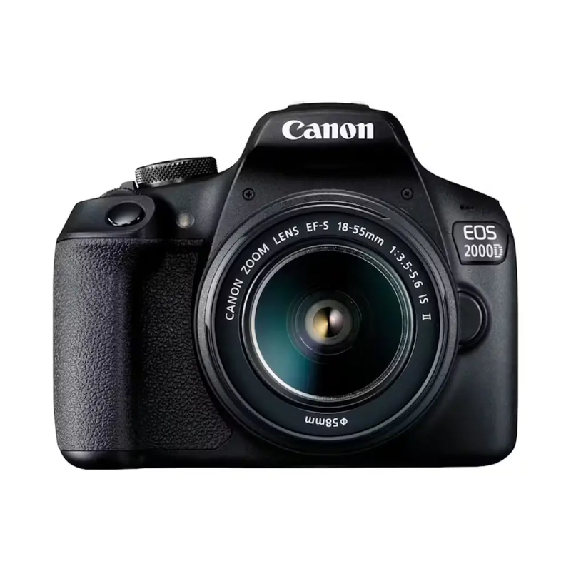 Canon EOS 2000D Camera with EF-S 18-55mm IS II Lens Shoulder Bag & SD Card | Black