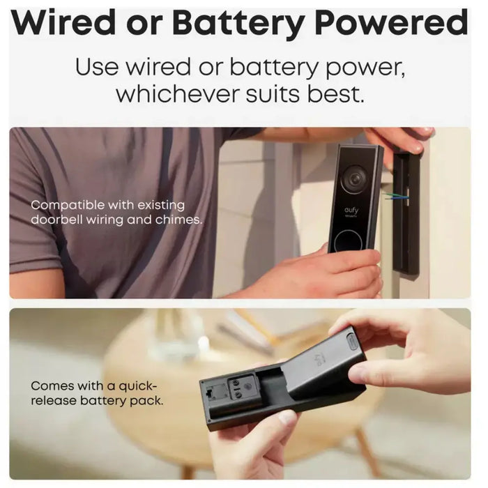 EUFY E340 2K Dual Video Doorbell with Chime