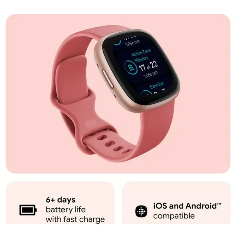FITBIT VERSA 4 FITNESS SMARTWATCH PINK