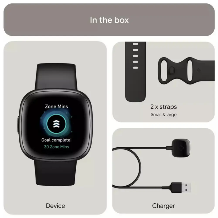 FITBIT Versa 4 Smart Watch - Black & Graphite