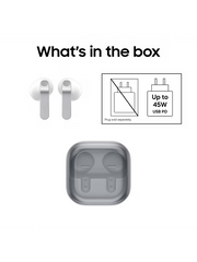 Galaxy Buds4 True Wireless Earbuds with Galaxy AI & Active Noise Cancellation - White - SM-R540NZWAEUB Samsung