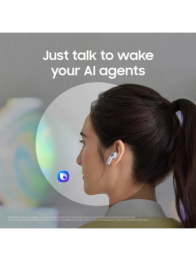 Galaxy Buds4 True Wireless Earbuds with Galaxy AI & Active Noise Cancellation - White - SM-R540NZWAEUB Samsung