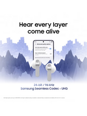 Galaxy Buds4 True Wireless Earbuds with Galaxy AI & Active Noise Cancellation - White - SM-R540NZWAEUB Samsung