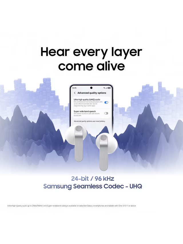 Galaxy Buds4 True Wireless Earbuds with Galaxy AI & Active Noise Cancellation - White - SM-R540NZWAEUB Samsung