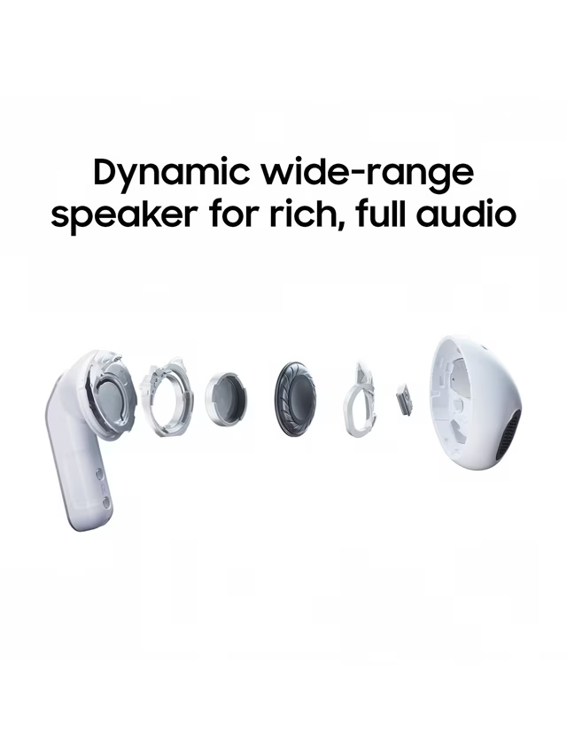 Galaxy Buds4 True Wireless Earbuds with Galaxy AI & Active Noise Cancellation - White - SM-R540NZWAEUB Samsung