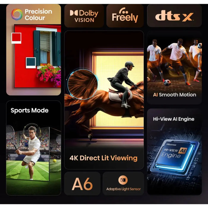 HISENSE A6Q 43" LED 4K HDR Smart TV with Freely
