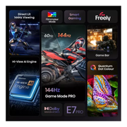 HISENSE E7Q PRO 50" QLED 4K HDR Smart TV with Freely - 50E7QTUK PRO Hisense