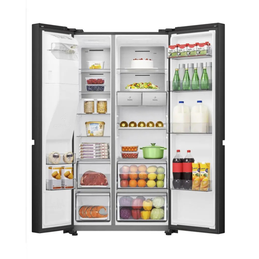 HISENSE Freestanding Side by Side refrigerator, Black, 632 L Hisense