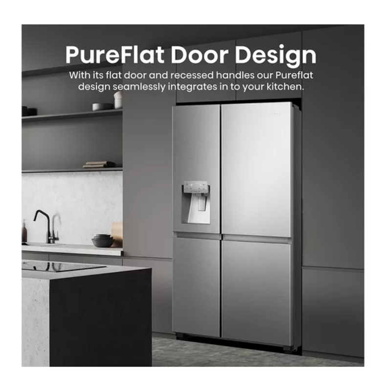 HISENSE PureFlat Infinite RS818N4IIE American-Style Smart Fridge Freezer - Stainless Steel Hisense