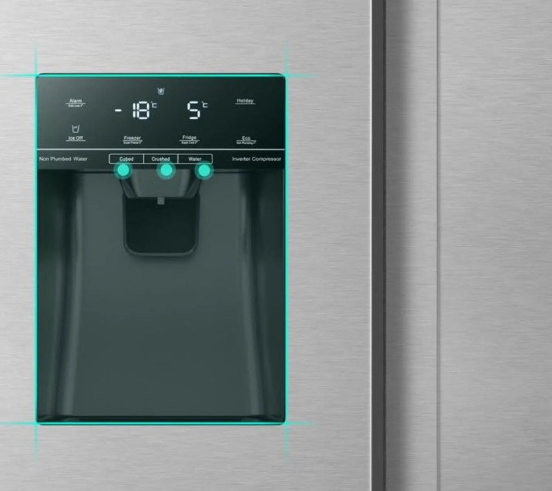 HISENSE PureFlat RS694N4TIE American-Style Fridge Freezer - Stainless Steel Hisense