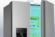 HISENSE PureFlat RS694N4TIE American-Style Fridge Freezer - Stainless Steel Hisense