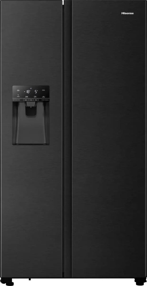 HISENSE RS694N4TFE American-Style Fridge Freezer - Black Stainless Steel Hisense