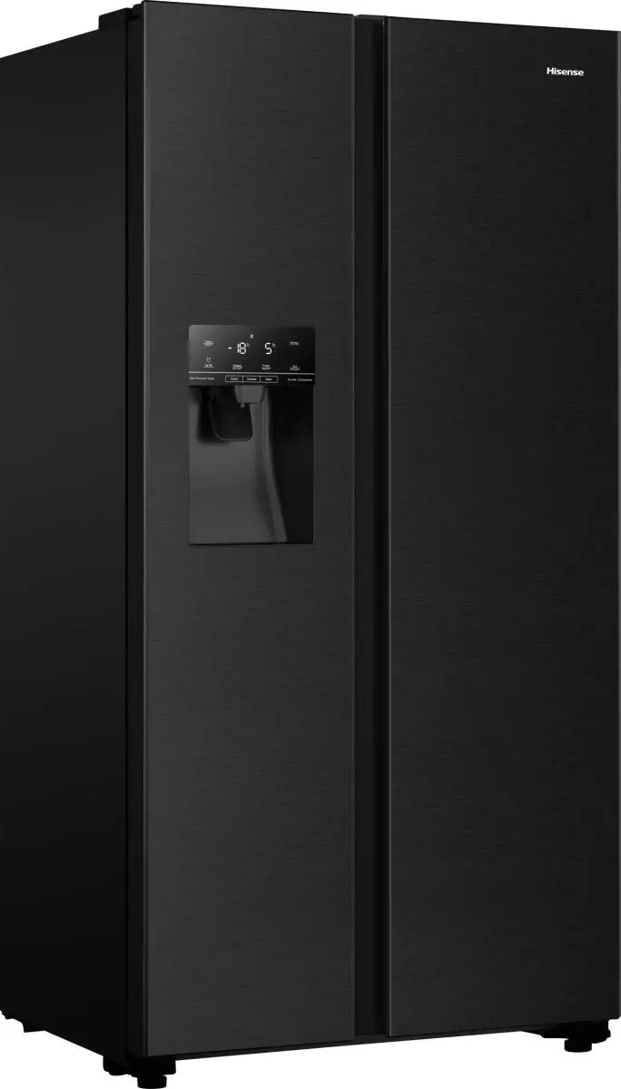 HISENSE RS694N4TFE American-Style Fridge Freezer - Black Stainless Steel Hisense