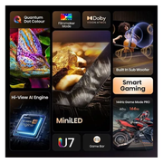 HISENSE U7Q 50" Mini LED 4K 144Hz Smart AI TV with Freely - 50U7QTUK Hisense