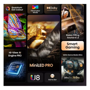 HISENSE U8Q 55" Mini LED 4K 165Hz Smart AI TV with Freely - 55U8QTUK Hisense