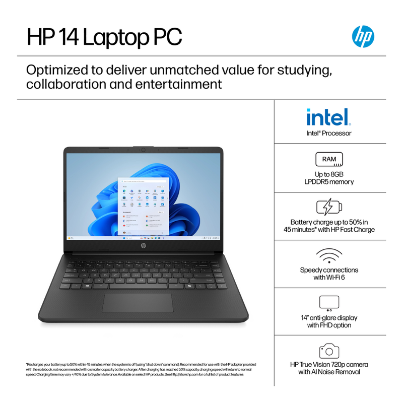 HP 14 INCH LAPTOP INTEL N150 BM2T5EA-ABU HP