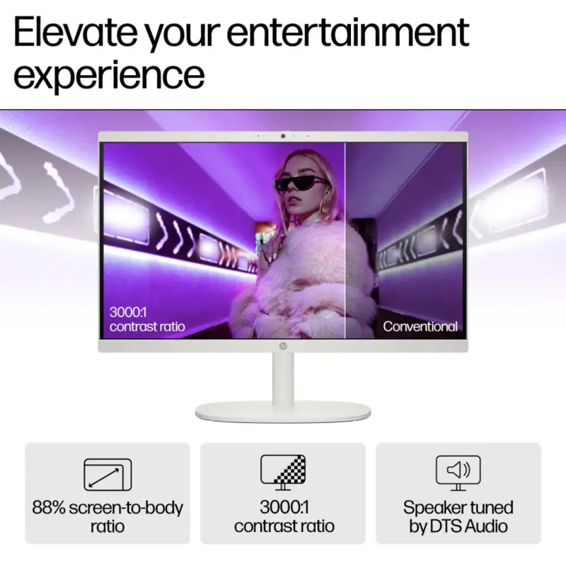 HP 22 -dg0007na 21.45" All in One - Intel® Celeron®, 128GB UFS - White