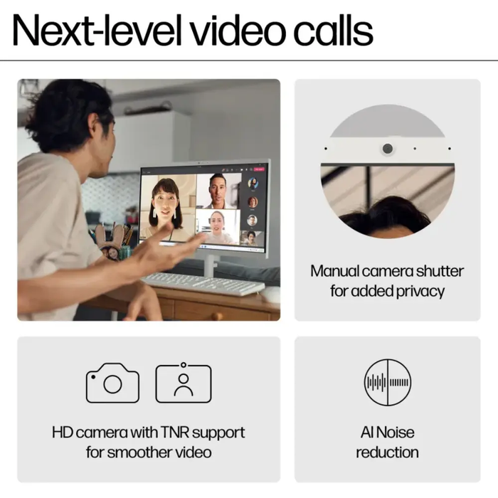 HP 22 -dg0007na 21.45" All in One - Intel® Celeron®, 128GB UFS - White