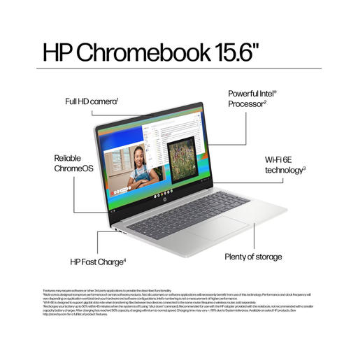 HP Chromebook Plus 15A-NB0004NA Full-HD Laptop - Core™ i3 8Y5D1EA HP