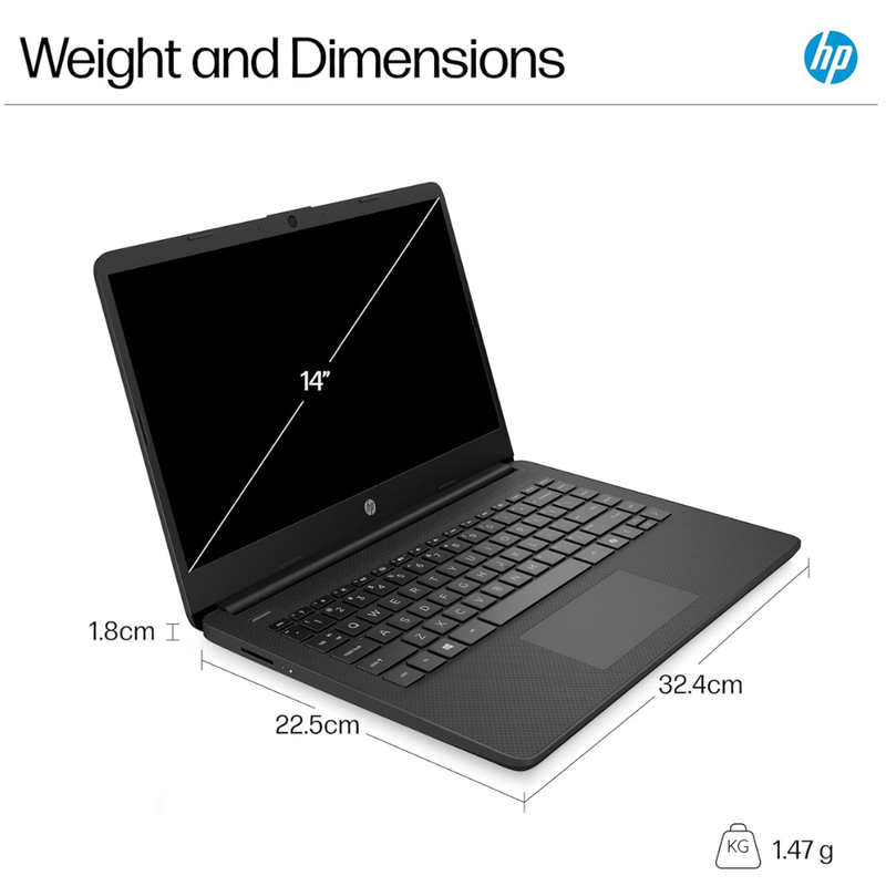 HP LAPTOP 14SDQ3001NA 14IN 4GB 64GB BLACK HP
