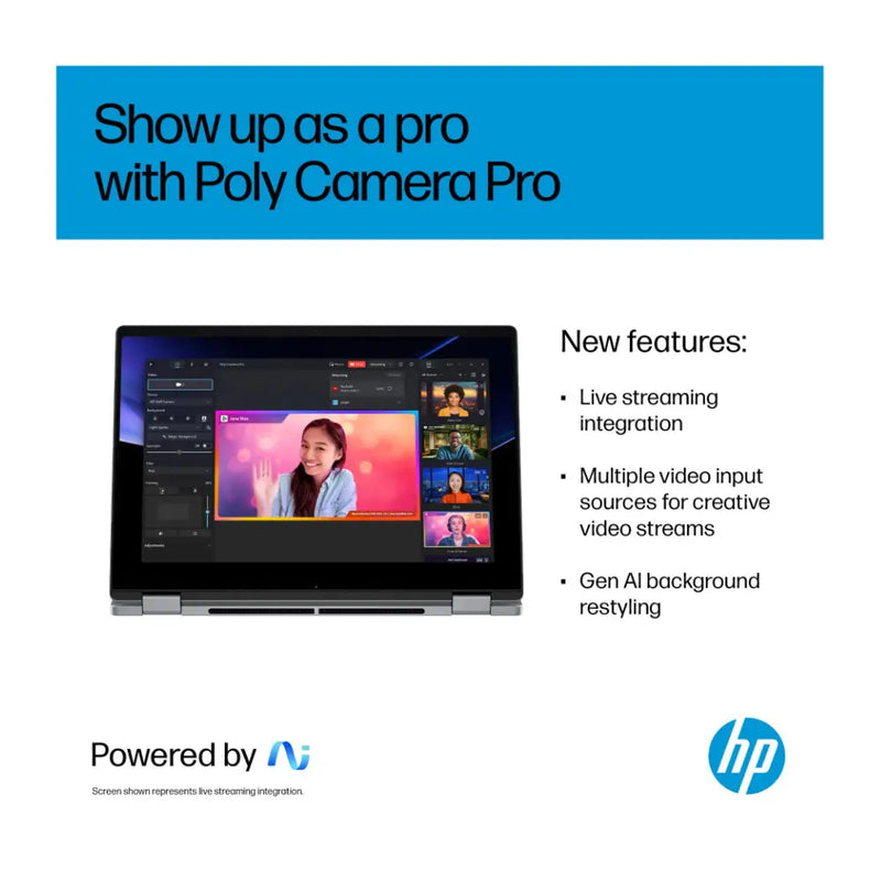 HP OmniBook X Flip 14 Convertible Laptop, AMD Ryzen AI 7 Processor, 16GB RAM, 1TB SSD BG3E2EA#ABU