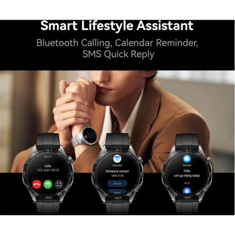 HUAWEI Watch GT 4 - Black, Rubber Strap, 46 mm