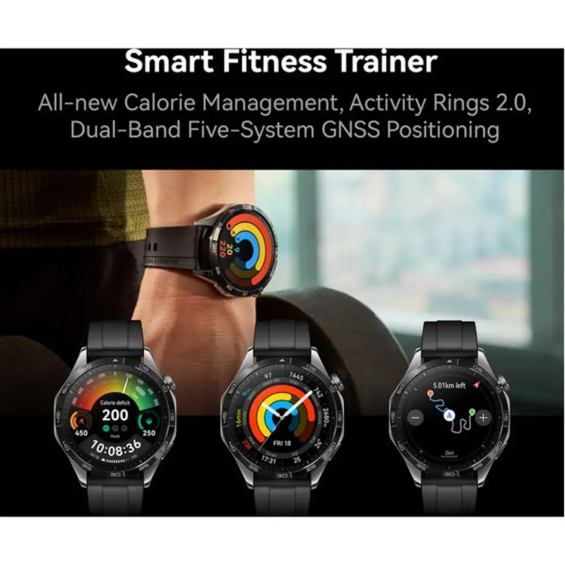 HUAWEI Watch GT 4 - Black, Rubber Strap, 46 mm