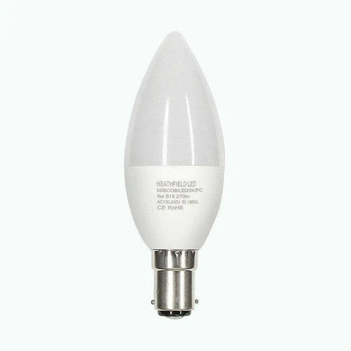 Heathfield LED Candle Blub Frosted, warm white, 180lm, 5w (15w equivalent) - The Outlet Store