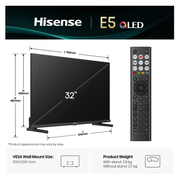 Hisense 32" 32E5QTUK QLED FHD Smart TV Hisense