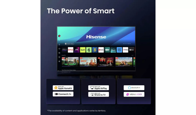Hisense 43 Inch 43E78QTUK PRO Smart 4K UHD HDR QLED Freely TV Hisense