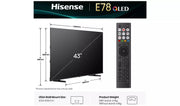 Hisense 43 Inch 43E78QTUK Smart 4K UHD HDR QLED Freely TV Hisense