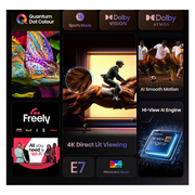 Hisense 50E7QTUK 50 inch QLED 4K Ultra HD HDR Smart AI TV with Freely Hisense