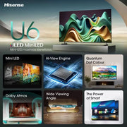 Hisense 50U6NQTUK 50 Inch Mini-LED Smart TV Digiland Outlet Store