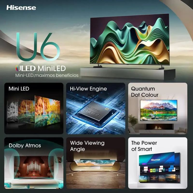 Hisense 50U6NQTUK 50 Inch Mini-LED Smart TV Digiland Outlet Store