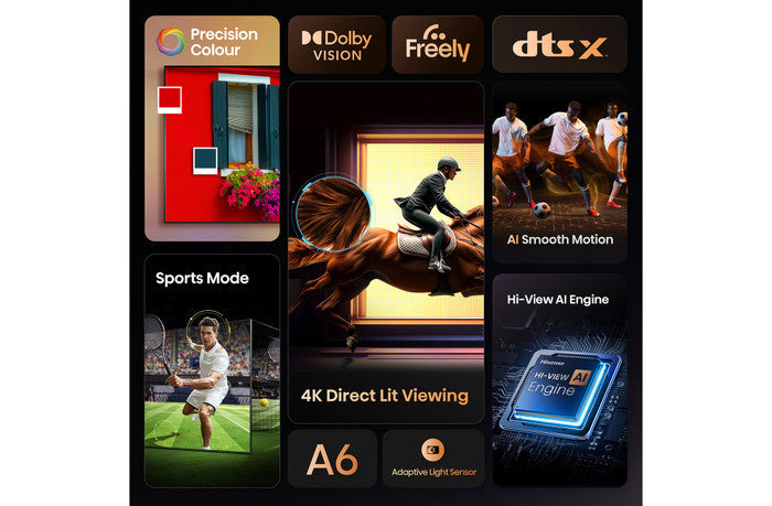 Hisense 55A6QTUK 55 inch 4K Ultra HD HDR LED Smart TV with Freely Hisense